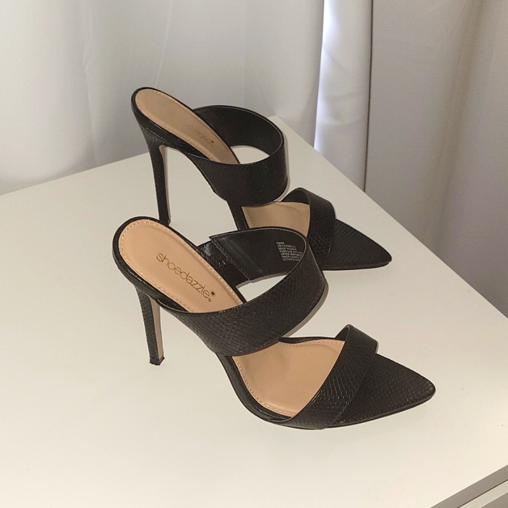 Black Strappy Mules